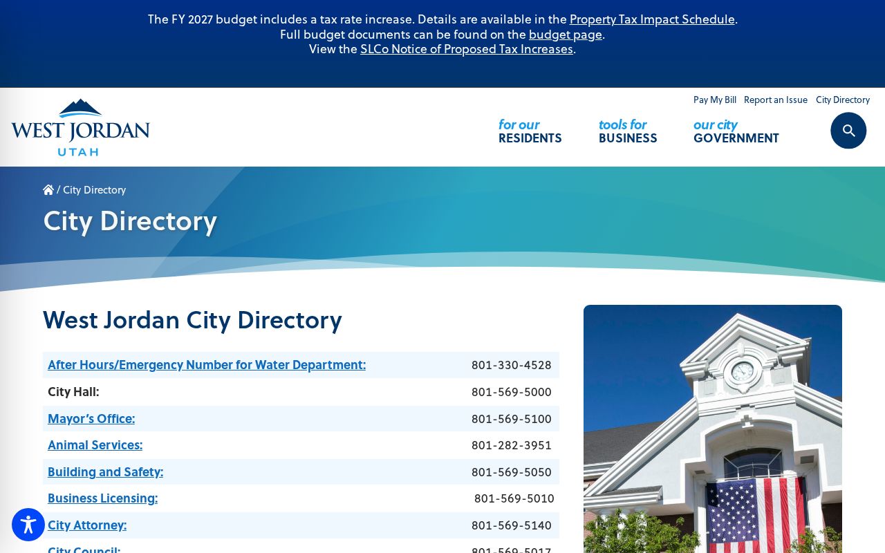 West Jordan city directory digital collection