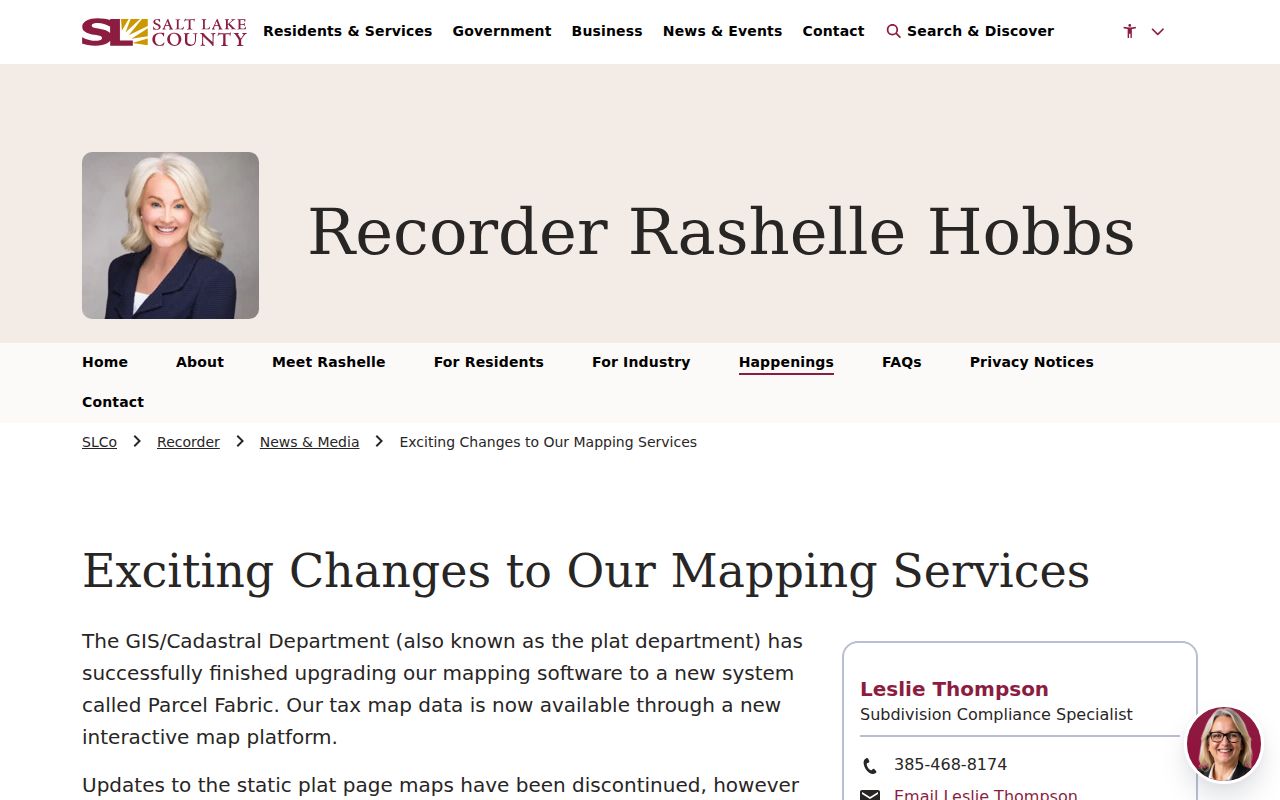 West Jordan previous residents recorder mapping service