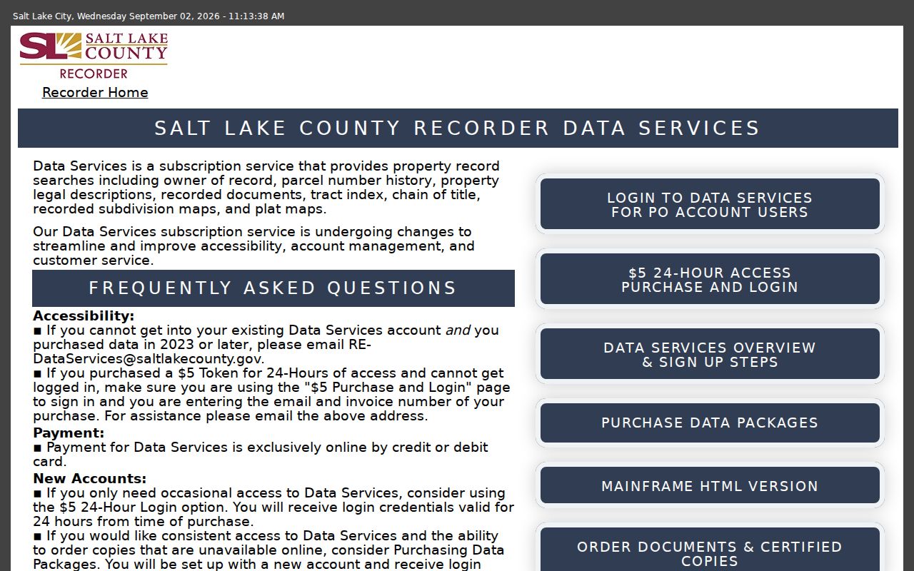 West Jordan street directory property records portal