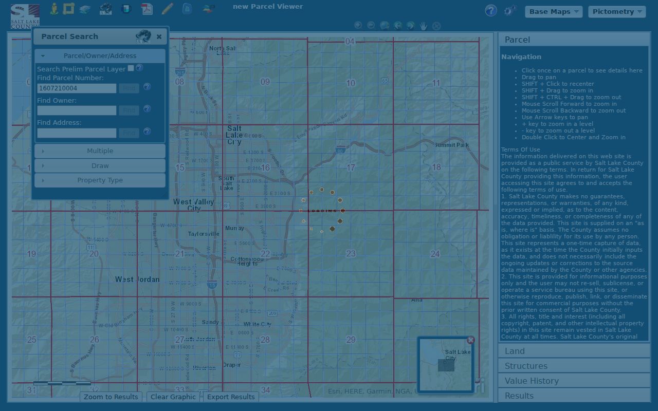 West Jordan street directory parcel viewer