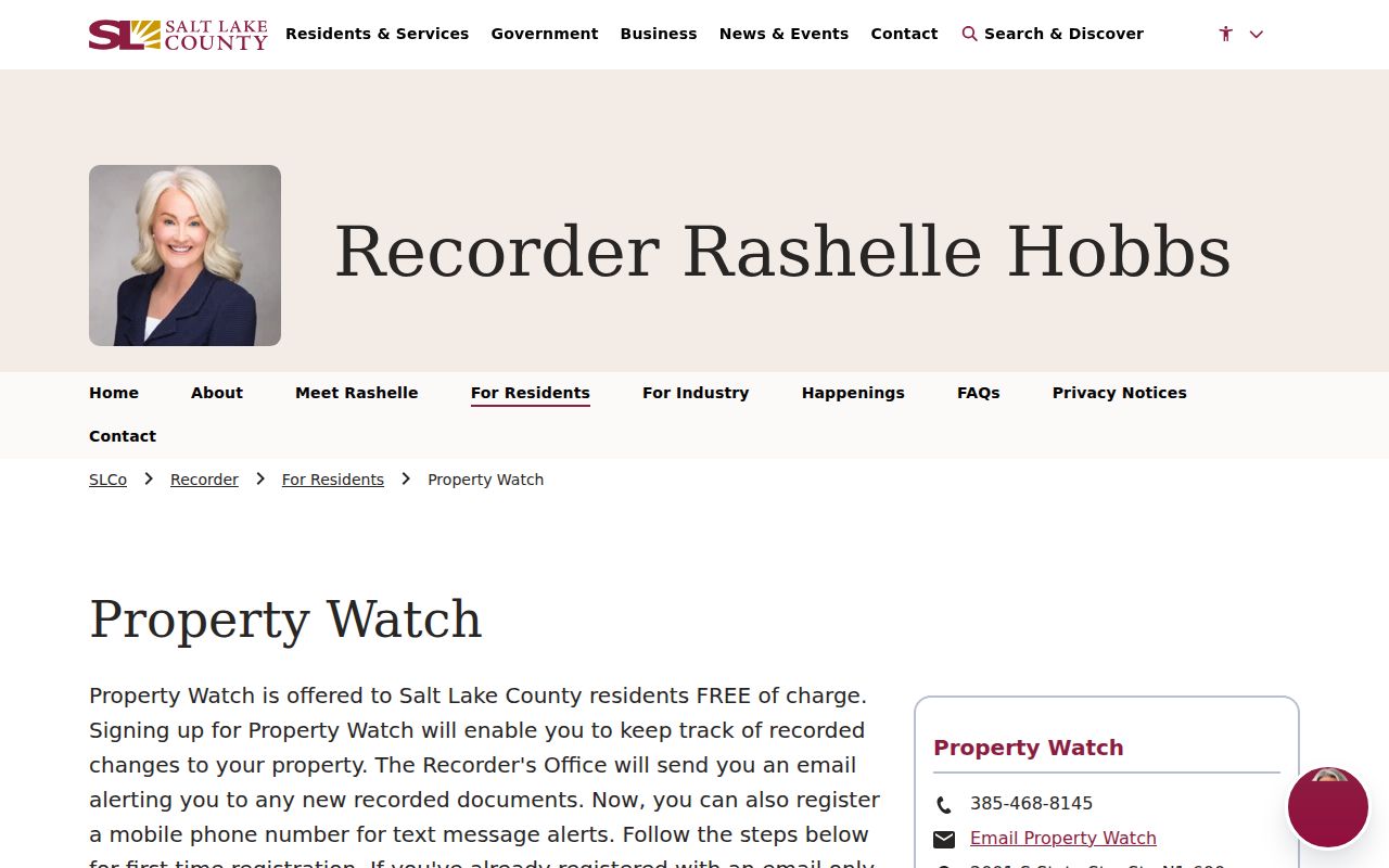West Jordan street directory property watch alert